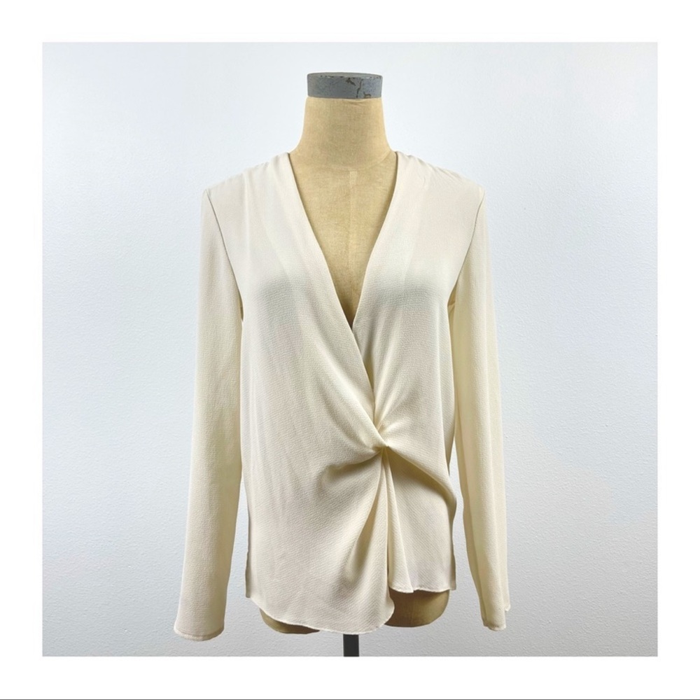 Topshop Cream Twist Front Blouse